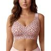 SHEKINI Reggiseno da donna senza ferretto, senza cuciture, comodo scollo a V, bralette integrale, grande seno con supporto, comodo, reggiseno Jelly Bra con spalline larghe M-5XL