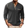 COOFANDY Maglietta Uomo Manica Lunga Henley Shirt S-4XL | Basic Maglia Henley Tshirt, T-Shirt Manica Lunga
