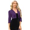 Allegra K Donna Cardigan in Raso per Top Eleganti con Coprispalle Bolero Corto Aperto Davanti con Maniche A 3/4