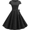 YMING Donna Abito da Cocktail Audrey Hepburn Stile Abito Polka DOT Vintage Elegante Vestito con Cintura