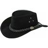 A2ZUKFASHION Cappello da cowboy australiano, in pelle scamosciata, stile occidentale, sottogola per uomo e donna