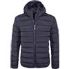 VEQUÈ Giubbotto Uomo Invernale Giacca Casual Giubbino Imbottito Piumino Con Cappuccio (IT, Testo, XL, Regular, Regular, Blu Con Cappuccio)