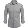 COOFANDY Camicia da uomo a maniche lunghe, elasticizzata, vestibilità regolare, tinta unita, facile da stirare, per il lavoro e il tempo libero