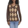 Tommy Hilfiger Long Sleeve Cotton Argyle V-Neck Sweater Pullover Donna