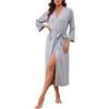 Marvmys Vestaglia da Donna Elegante Kimono Morbido Loungewear da Casa | Vestaglia lunga con scollo a V e maniche lunghe. Chiusura con cintura regolabile. Silhouette fluida e taglio strutturato.