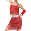 Zkydhbd Stage Ready Latino Dress Set Morbido Tessuto Musica Festival Abbigliamento Decorativo Nappe Movimento Costume Strappato Frange Dance Outfit