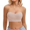 WOWENY Reggiseno senza spalline da donna senza ferretto, reggiseno push up senza cuciture, con spalline trasparenti, tubo senza spalline senza spalline