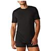 Liabel Maglia Intima Uomo Caldo Cotone - 3/6 Pezzi - Maglietta Intima Uomo Cotone Caldo Invernale - Maglia Uomo Cotone Felpato Girocollo (3 Pezzi-Nero, 3XL)