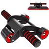 PROIRON Ruota Addominali Pieghevole -Rotella Addominali con grande tappetino per ginocchi, Ab Roller per fitness, unisex