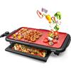 Duronic GP25 Piastra elettrica Antiaderente 2000W Vassoio Scaldavivande | Griglia XL in Ceramica al Titanio, Termostato Regolabile e Removibile Grill fino a 225°C Plancha nero