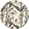 OnlyWow© Tappetino Bagno Tappeto Doccia Bath Mat Antiscivolo Moderni | 70x70 cm - Rotondo - Decorazioni Memory Foam Lavabile Tappeti Classico - Botanico - Nero - Beige