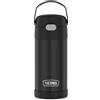 THERMOS FUNTAINER 12 Ounce Stainless Steel Vacuum Insulated Kids Straw Bottle, Black
