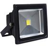 ALPHA DIMA Faretto a LED da 20W 30W 50W,IP65 Resistente all'acqua LED Esterno,Luce Bianco Caldo 3000K Guscio Nero(20 Watt)