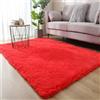 Hearda Tappeto Salotto Pelo Lungo Shaggy, Tappeto Peloso per Camera da Letto Morbido e Soffice Tappetino Peloso Pelo Lungo Moderno Lavabile con Fondo Antiscivolo (Rosso,120x160cm)