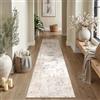 HUGEAR Tappeto Corridoio Lungo 80x300cm Beige Grigio | Lavabile in Lavatrice, Antiscivolo, Astratto, Naturale, Pelo Corto, Cucina, Cameretta, Scendiletto
