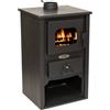 Divina Fire Stufa a legna in acciaio CATIA 7 KW L 47 x P 37 x H 80