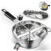 Mihoho Passatutto in acciaio inox, 3 Dischi in dotazione, macina a manovella per alimenti per,design ergonomico rotante per salsa di pomodoro e purè di patate (Acciaio inossidabile)