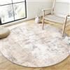 HUGEAR Tappeto Rotondo 240cm Beige Grigio Tappeti | Lavabile in Lavatrice, Antiscivolo, Astratto, Pelo Corto, Cameretta, Scendiletto, Ufficio, Moderno