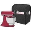 Luxja Copertura Antipolvere per KitchenAid Robot da Cucina, Nero Trapuntato | Copertura con Tasche Posteriori per KitchenAid Robot da Cucina e Accessori (Adatto per 4,3-4,8 Litri)