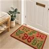 KoolYouth Zerbino in finta fibra di cocco con farfalle e fiori, 43 x 75 cm | Struttura in fibra di cocco sintetica in PVC, retro antiscivolo, design a basso profilo, per uso interno ed esterno