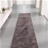 Interiyou Tappeto salotto pelo corto Fargo - 80x300 cm Grigio - Morbid in pelliccia sintetica - Lavabile e antiscivolo - Corto e soffice