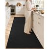 COLOR&GEOMETRY Tappeto da cucina antiscivolo, lavabile, 90 x 250 cm, nero | Tappeto runner in tessuto sottile da 4 mm, con supporto in gomma, assorbente, facile da pulire, per il lavandino e il