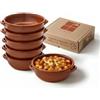 HOMEA Set 6 Tegamini in Terracotta Monoporzione con Manici 15x5 cm - Set Tegamini Coccio da Forno per Gnocchi, Parmigiana, Pasta al Forno e Zuppe, Terrine Rustiche Cucina Italiana, Made in Italy
