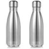 Volhoply Bottiglia d'acqua piccola in acciaio inox, senza BPA, bottiglia d'acqua isolata a doppia parete, bottiglia a forma di cola, mantiene freddo 24 ore e caldo per 12 ore per i bambini (argento,2)