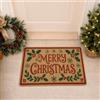 KoolYouth Zerbino Merry Christmas, 43 x 75 cm, in fibra di cocco, ingresso esterno | Zerbino con scritta Merry Christmas, profilo basso, 0,9-1 cm, superficie in fibra di cocco, retro antiscivolo