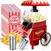 GVAKMM Macchina per popcorn in confezione regalo, 10 tazze, senza olio, stile retrò, colore rosso