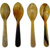 Mythrojan 4 cucchiai in corno di bufalo con finitura lucida, realizzati a mano in corno di bue, completamente funzionale, accessorio per rievocazioni
