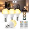 BrightArk Lampadina LED E14 G45 Dimmabile 5W con Telecomando, 3 Temperature (4-Pezzi)