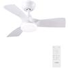 CJOY Ventilatore da Soffitto con Luce Bianco 81CM | Ventilatore da Soffitto con Telecomando, LED Dimmerabile, 6 Velocità, 3 Pale Reversibile, Per Camera/Soggiorno/Perenz