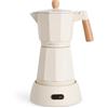 CREATE / THERA MOKA ELECTRIC/Caffettiera elettrica bianco sporco/Funzione mantieni caldo, 300 ml, capacità di 6 tazze, trattiene il calore, base 360°, facile da pulire e priva di BPA, 480W