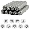 Generic Set di 9 punzoni a forma di cuore, 3 mm, in metallo, per timbratura a forma di cuore, per timbrare metallo, legno, plastica, pelle
