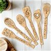 CUTHOLLOW Set di 6 Spatola Cucina Legno - Musica e Note - Paletta Cucina Personalizzata, Utensili da Cucina Creativi in Legno per Cucinare, Regalo di Inaugurazione Della Casa, Regalo di Compleanno