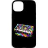 Synthesizer Electronic Music Lover Gifts Custodia per iPhone 15 Plus Sintetizzatore Dripping Paint Music Lover