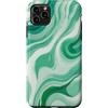 Flowing Swirl Gifts Custodia per iPhone 11 Pro Max Marmo Verde Menta Bianco Astratto Fluido Pattern Swirl