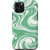 Flowing Swirl Gifts Custodia per iPhone 11 Pro Verde Menta Bianco Swirl