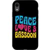Jazz Band Bassoon Player Merch With Retr Custodia per iPhone XR Simbolo di pace amore e fagotto cuore hippie pace