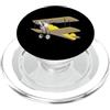 Vintage Yellow Biplane Aviation Pilot Vintage Giallo Biplano Retro Aviazione Elica Aereo PopSockets PopGrip per MagSafe