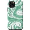 Flowing Swirl Gifts Custodia per iPhone 11 Pro Verde Menta Bianco Swirl