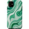 Flowing Swirl Gifts Custodia per iPhone 11 Marmo Verde Menta Bianco Astratto Fluido Pattern Swirl