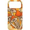 Mushroom Cottagecore Aesthetic Gifts Custodia per iPhone 17 Pro Max Cottagecore Arte Retro Fungo Arancione Sunburst