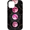 Celestial Witchy Moon Phases Aesthetic G Custodia per iPhone 12/12 Pro Rosa Verticale Sequenza di fasi lunari Celeste Lunare Art Boho