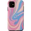 Flowing Swirl Gifts Custodia per iPhone 11 Turbinio di flusso astratto azzurro rosa chiaro