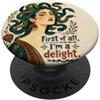 Medusa Lore Divertente Medusa Sarcastico Donna Mitologia Greca Umorismo PopSockets PopGrip Adesivo