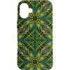 Earthy Botanical Concept Custodia per iPhone 16 Plus Grafica a traliccio con foglie floreali geometriche botaniche verdi