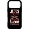 Jazz Band Bassoon Player Merch With Retr Custodia per iPhone 17 Pro Max Gesù è il mio salvatore che gioca a fagotto è la mia terapia