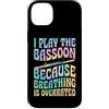 Jazz Band Bassoon Player Merch With Retr Custodia per iPhone 14 Plus Suono il fagotto perché la respirazione è sopravvalutata
